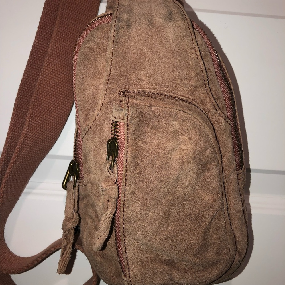 Free People FP Hudson Suede Sling Boho Bag Purse - Picture 4 of 8